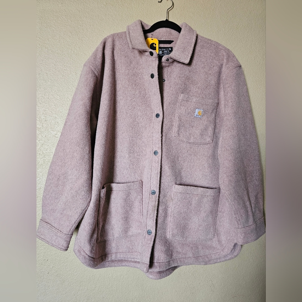 Carhartt Purple Plus Size Button-Up Fleece Button Up Jacket XXL